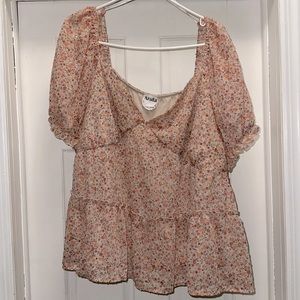 Floral Arula Top | Pink / Peach Top | Arula Blouse | Floral Blouse | Flowy Top